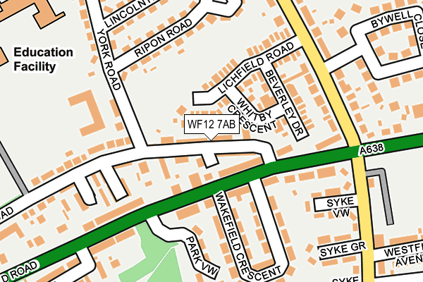 WF12 7AB map - OS OpenMap – Local (Ordnance Survey)