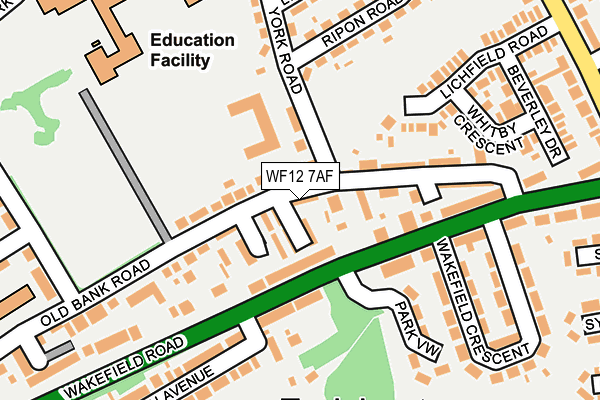 WF12 7AF map - OS OpenMap – Local (Ordnance Survey)