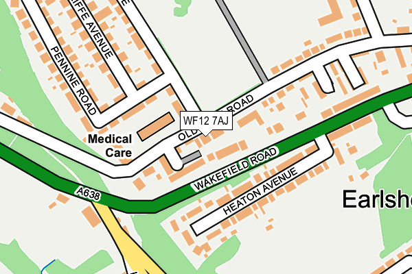WF12 7AJ map - OS OpenMap – Local (Ordnance Survey)