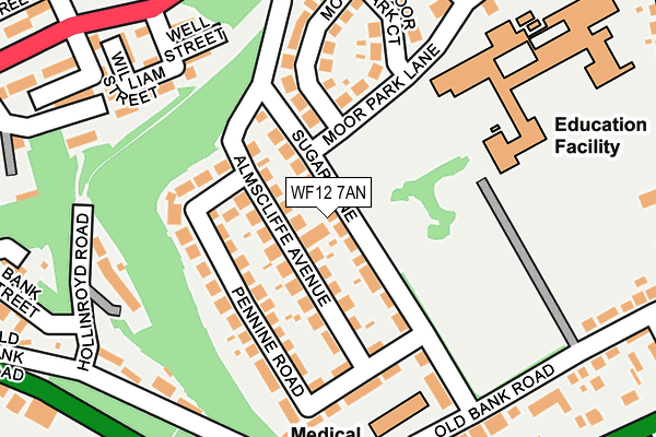 WF12 7AN map - OS OpenMap – Local (Ordnance Survey)
