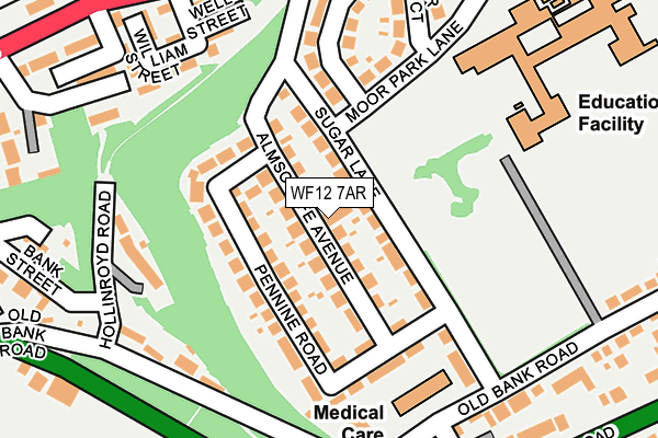 WF12 7AR map - OS OpenMap – Local (Ordnance Survey)