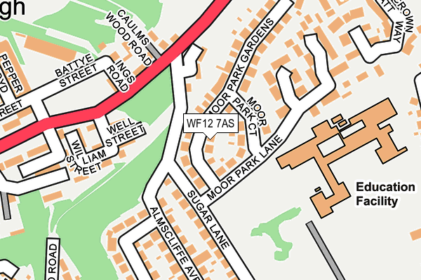 WF12 7AS map - OS OpenMap – Local (Ordnance Survey)
