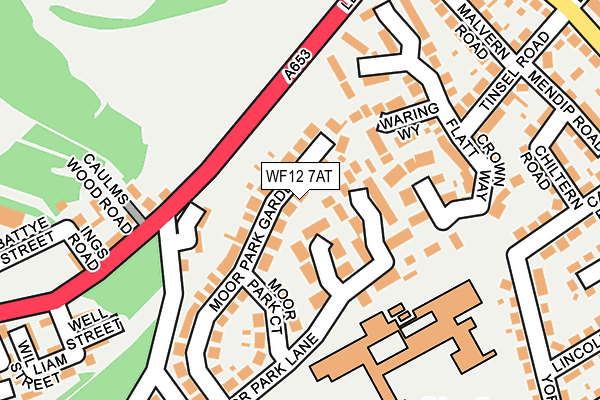 WF12 7AT map - OS OpenMap – Local (Ordnance Survey)