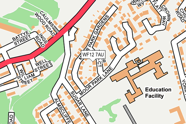 WF12 7AU map - OS OpenMap – Local (Ordnance Survey)