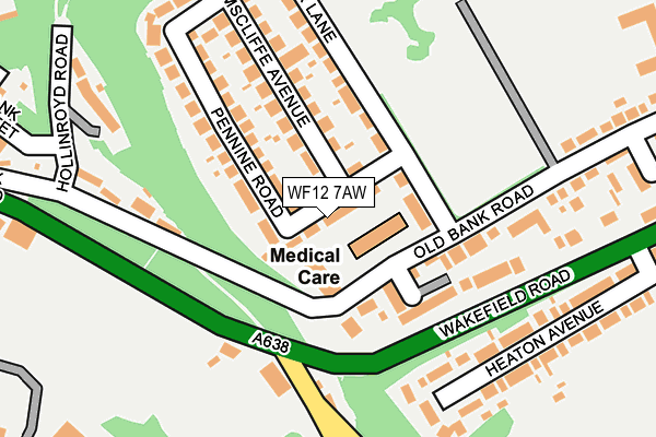 WF12 7AW map - OS OpenMap – Local (Ordnance Survey)