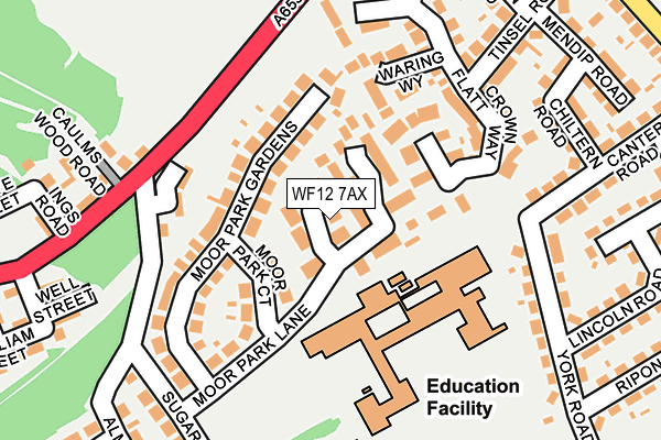 WF12 7AX map - OS OpenMap – Local (Ordnance Survey)