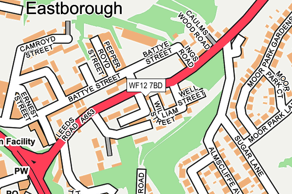 WF12 7BD map - OS OpenMap – Local (Ordnance Survey)