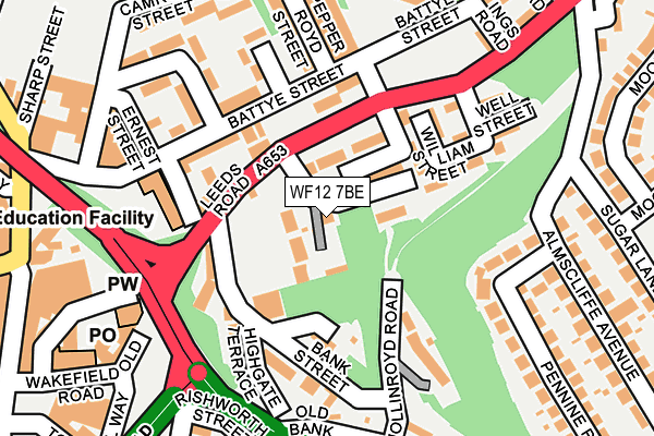 WF12 7BE map - OS OpenMap – Local (Ordnance Survey)