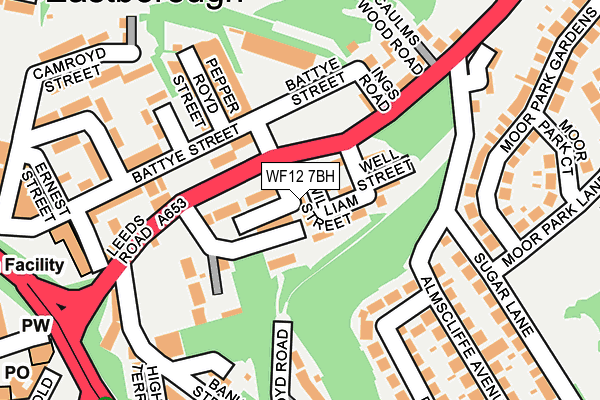 WF12 7BH map - OS OpenMap – Local (Ordnance Survey)