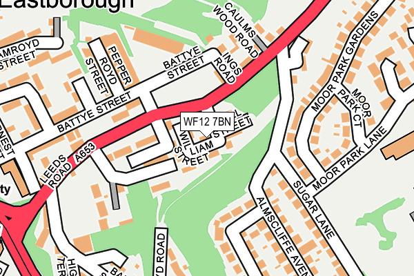 WF12 7BN map - OS OpenMap – Local (Ordnance Survey)