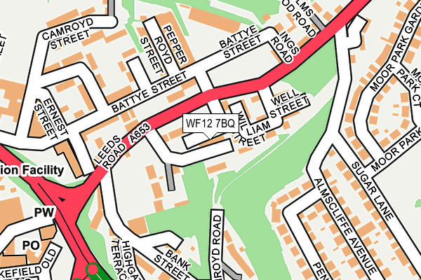 WF12 7BQ map - OS OpenMap – Local (Ordnance Survey)