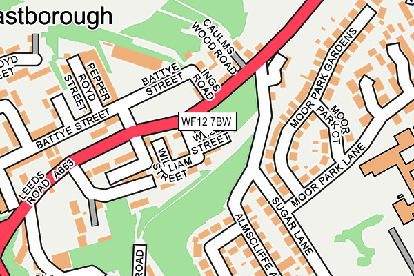 WF12 7BW map - OS OpenMap – Local (Ordnance Survey)