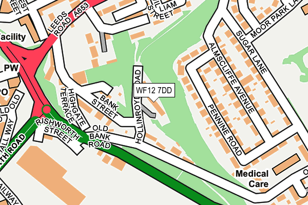 WF12 7DD map - OS OpenMap – Local (Ordnance Survey)