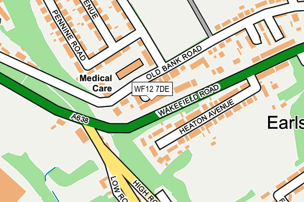 WF12 7DE map - OS OpenMap – Local (Ordnance Survey)