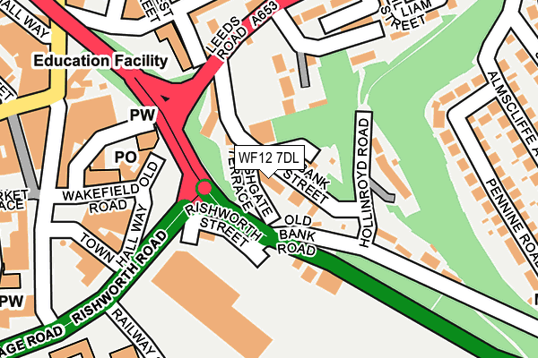 WF12 7DL map - OS OpenMap – Local (Ordnance Survey)