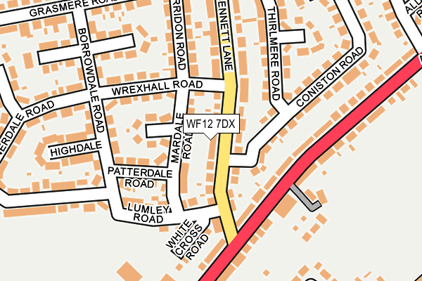 WF12 7DX map - OS OpenMap – Local (Ordnance Survey)