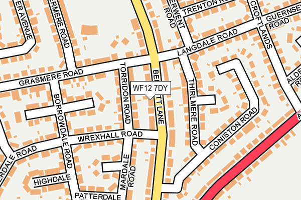 WF12 7DY map - OS OpenMap – Local (Ordnance Survey)