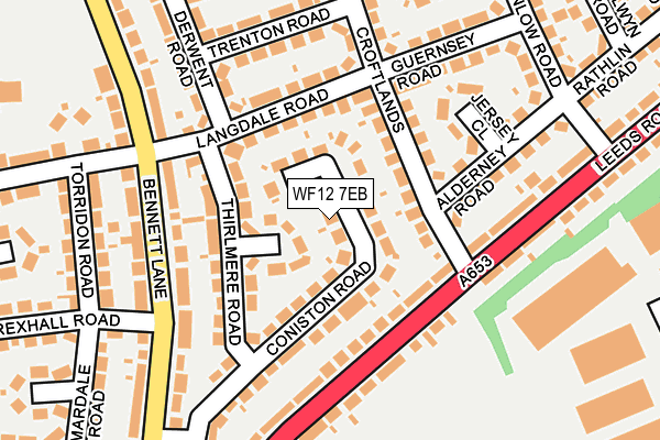 WF12 7EB map - OS OpenMap – Local (Ordnance Survey)