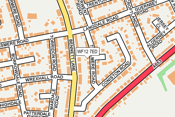 WF12 7ED map - OS OpenMap – Local (Ordnance Survey)