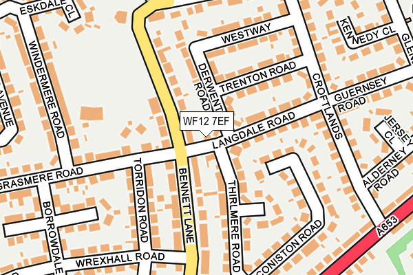 WF12 7EF map - OS OpenMap – Local (Ordnance Survey)