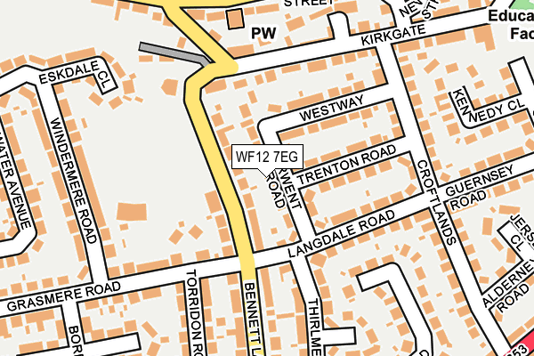 WF12 7EG map - OS OpenMap – Local (Ordnance Survey)