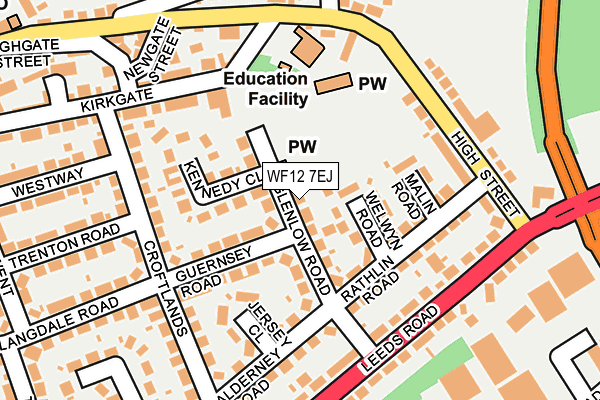 WF12 7EJ map - OS OpenMap – Local (Ordnance Survey)