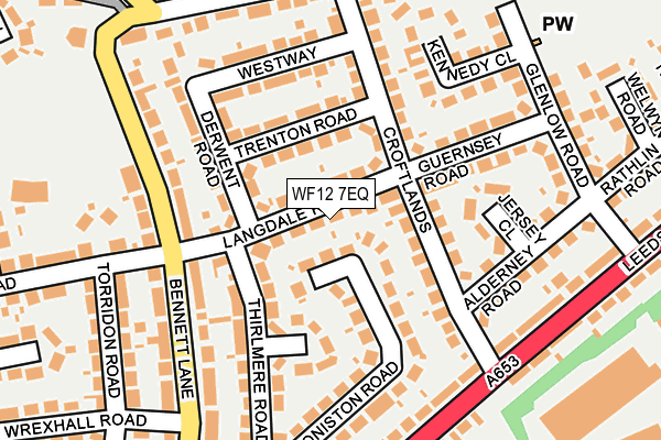 WF12 7EQ map - OS OpenMap – Local (Ordnance Survey)