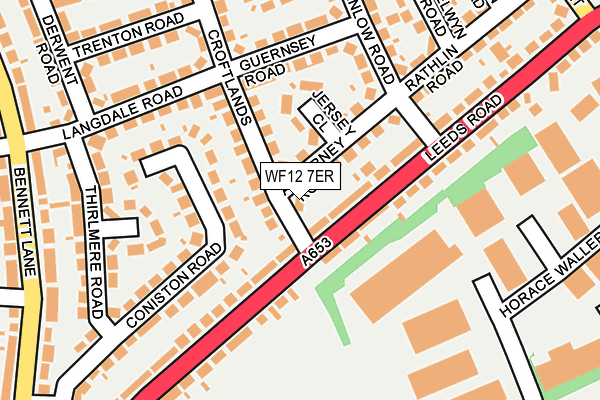 WF12 7ER map - OS OpenMap – Local (Ordnance Survey)