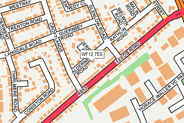 WF12 7ES map - OS OpenMap – Local (Ordnance Survey)