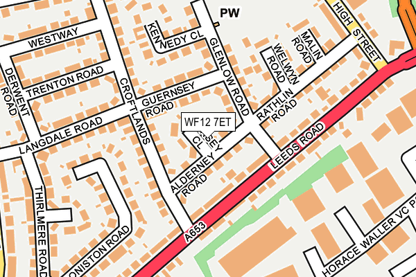WF12 7ET map - OS OpenMap – Local (Ordnance Survey)