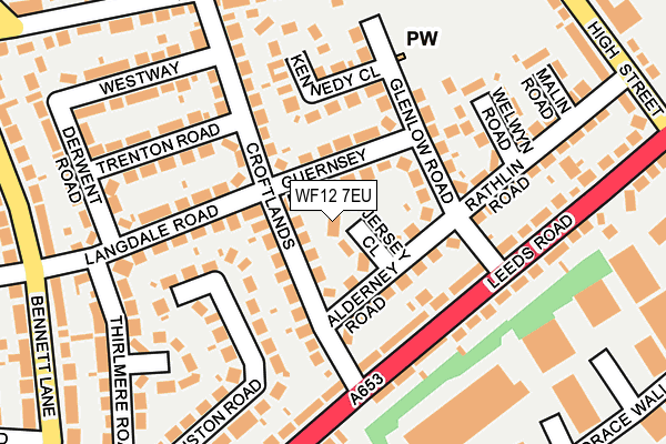 WF12 7EU map - OS OpenMap – Local (Ordnance Survey)