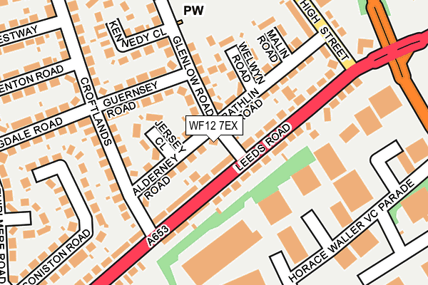 WF12 7EX map - OS OpenMap – Local (Ordnance Survey)