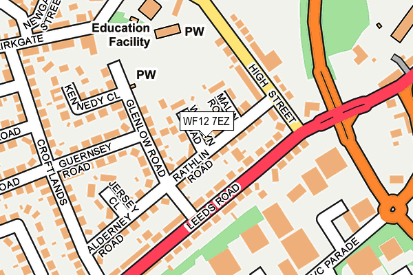 WF12 7EZ map - OS OpenMap – Local (Ordnance Survey)
