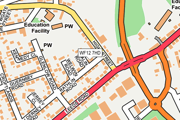 WF12 7HD map - OS OpenMap – Local (Ordnance Survey)