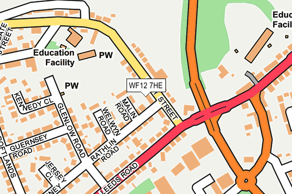 WF12 7HE map - OS OpenMap – Local (Ordnance Survey)