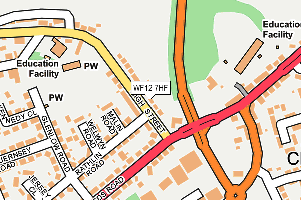 WF12 7HF map - OS OpenMap – Local (Ordnance Survey)
