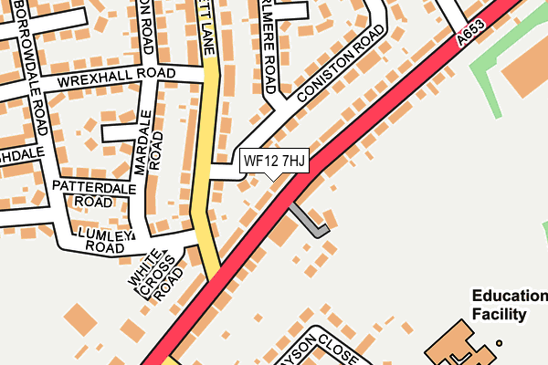WF12 7HJ map - OS OpenMap – Local (Ordnance Survey)