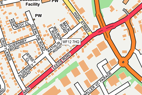 WF12 7HQ map - OS OpenMap – Local (Ordnance Survey)