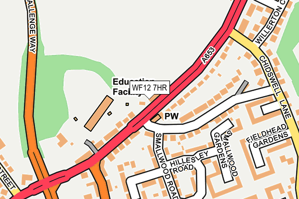 WF12 7HR map - OS OpenMap – Local (Ordnance Survey)