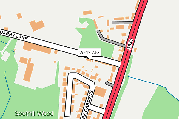 WF12 7JG map - OS OpenMap – Local (Ordnance Survey)