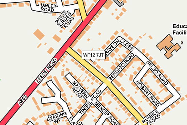 WF12 7JT map - OS OpenMap – Local (Ordnance Survey)