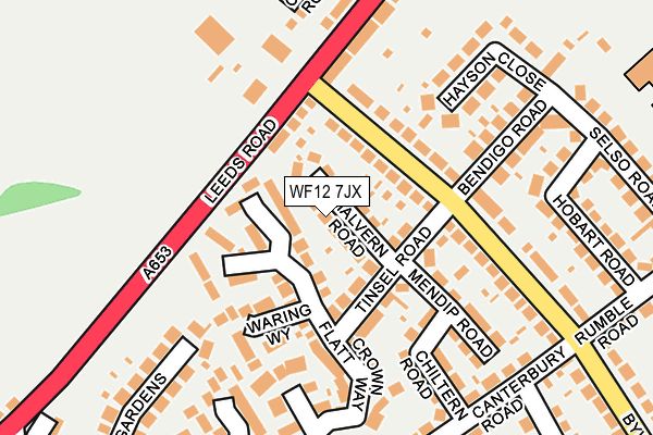 WF12 7JX map - OS OpenMap – Local (Ordnance Survey)