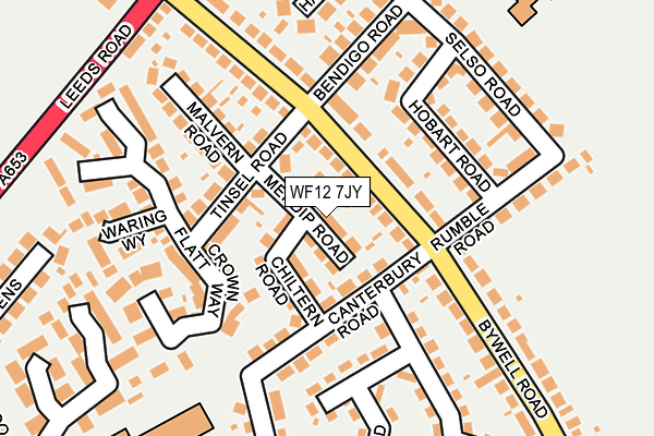 WF12 7JY map - OS OpenMap – Local (Ordnance Survey)