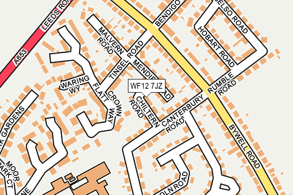 WF12 7JZ map - OS OpenMap – Local (Ordnance Survey)