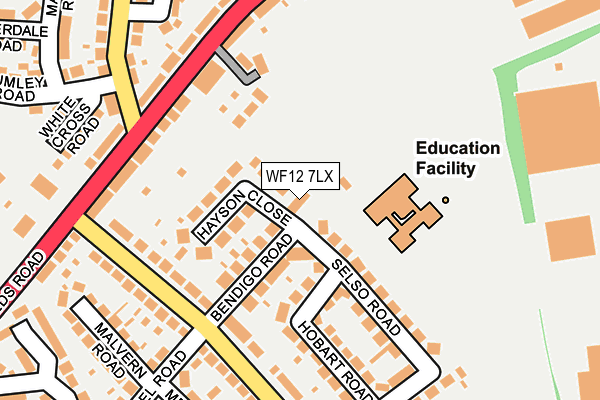 WF12 7LX map - OS OpenMap – Local (Ordnance Survey)