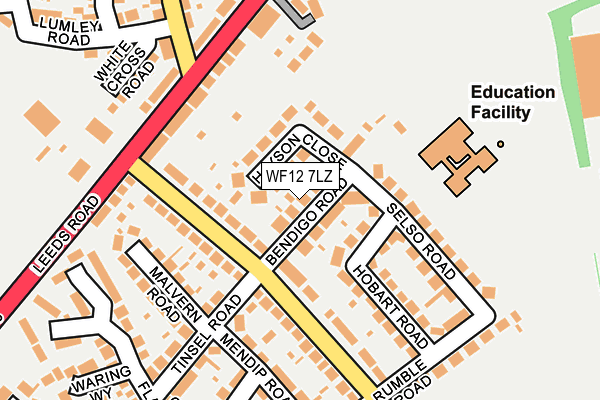 WF12 7LZ map - OS OpenMap – Local (Ordnance Survey)