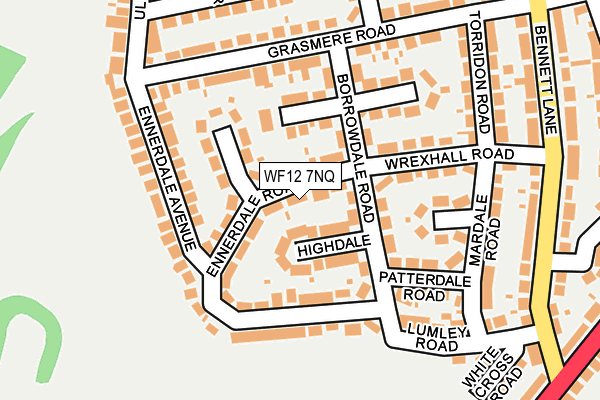 WF12 7NQ map - OS OpenMap – Local (Ordnance Survey)