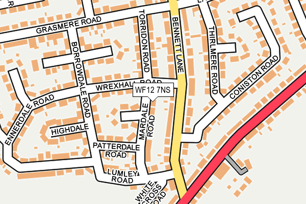 WF12 7NS map - OS OpenMap – Local (Ordnance Survey)