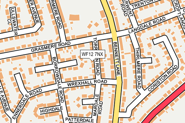 WF12 7NX map - OS OpenMap – Local (Ordnance Survey)