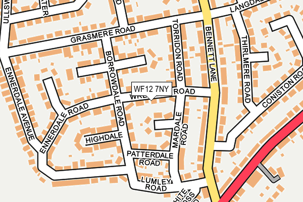 WF12 7NY map - OS OpenMap – Local (Ordnance Survey)